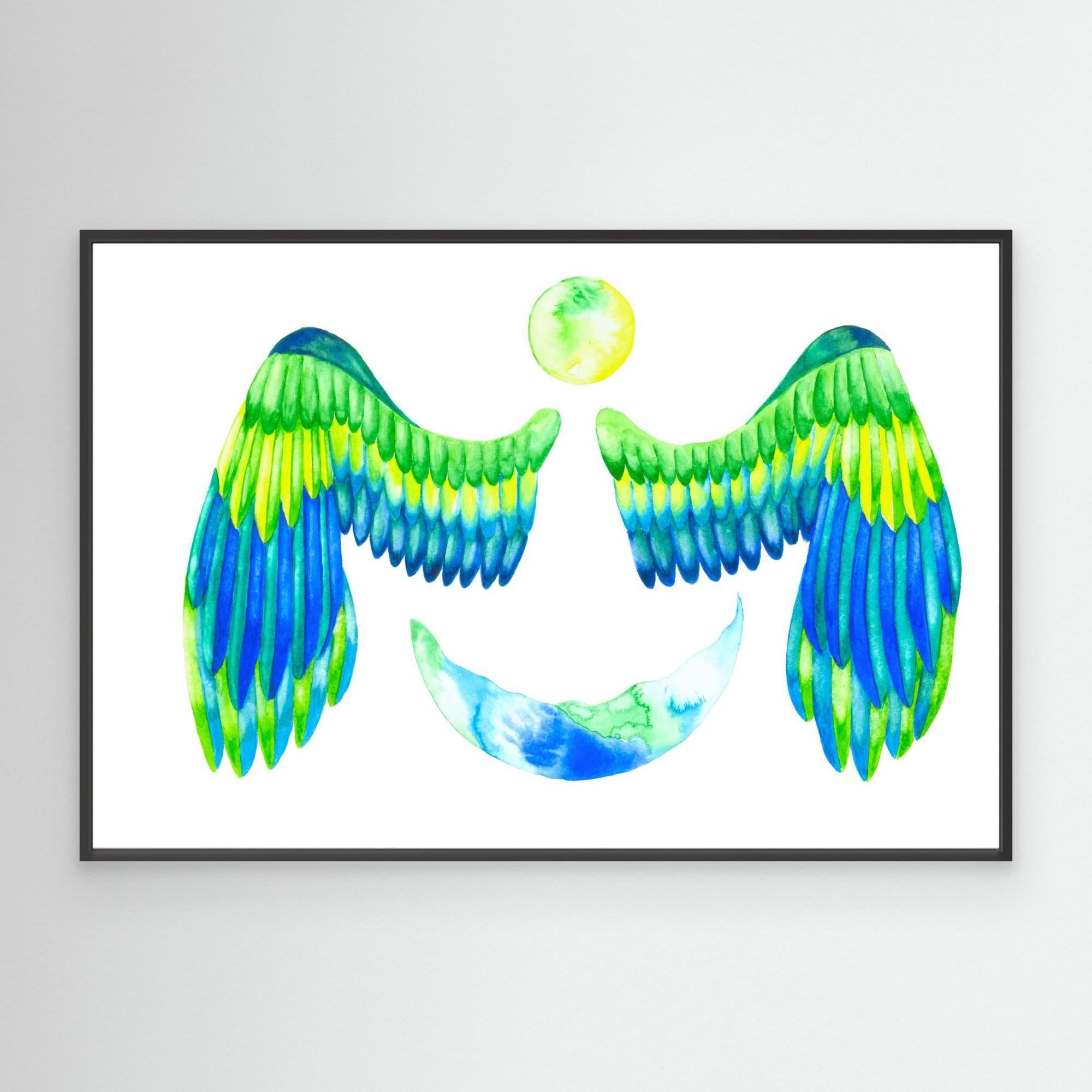 Turquoise Moon and Wings