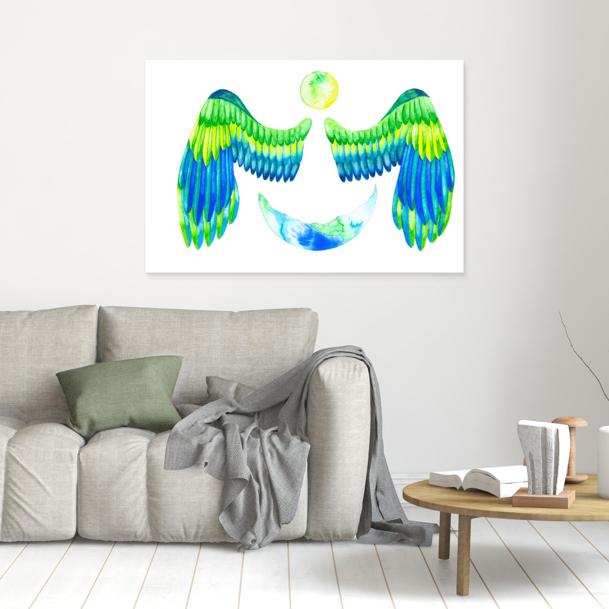 Turquoise Moon and Wings