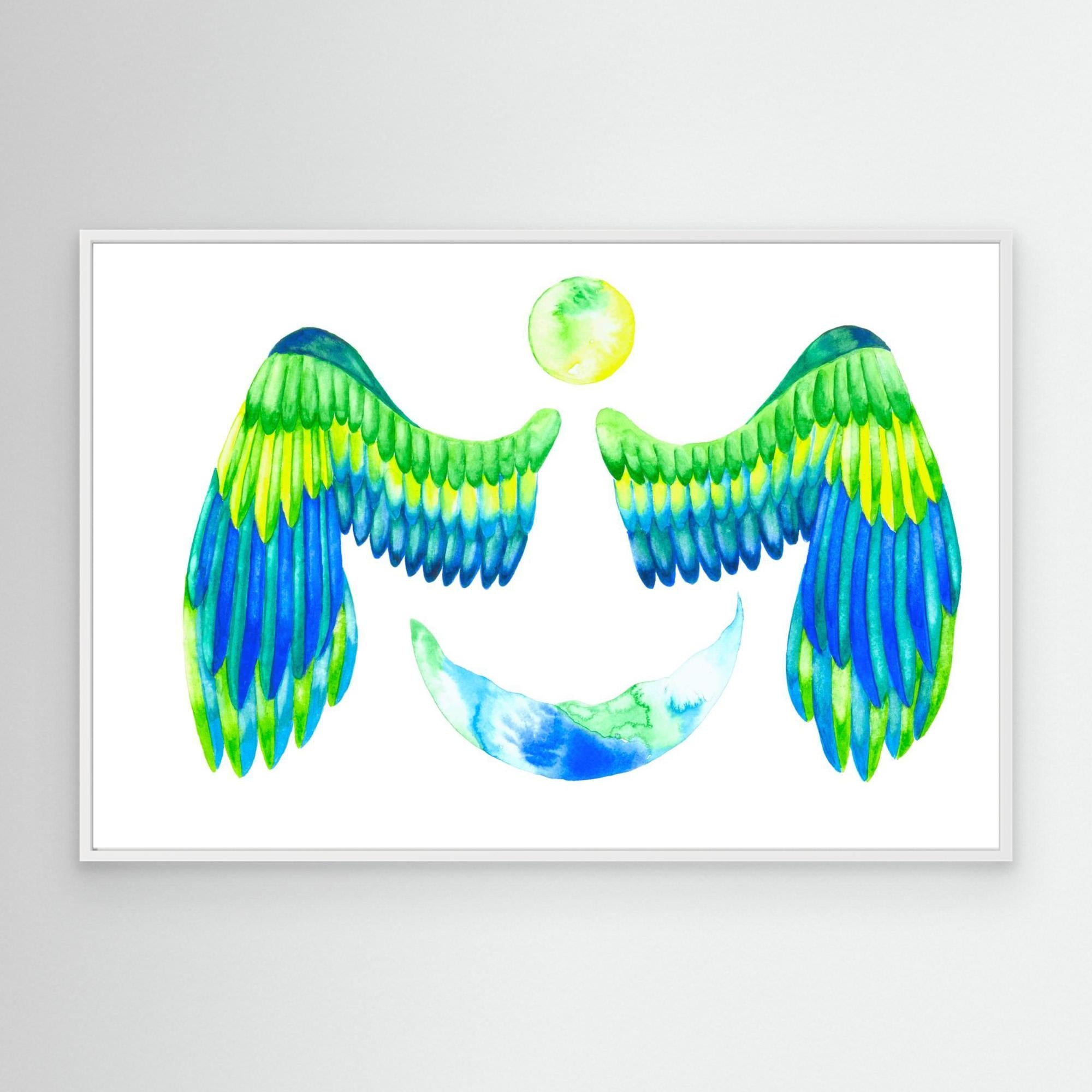 Turquoise Moon and Wings