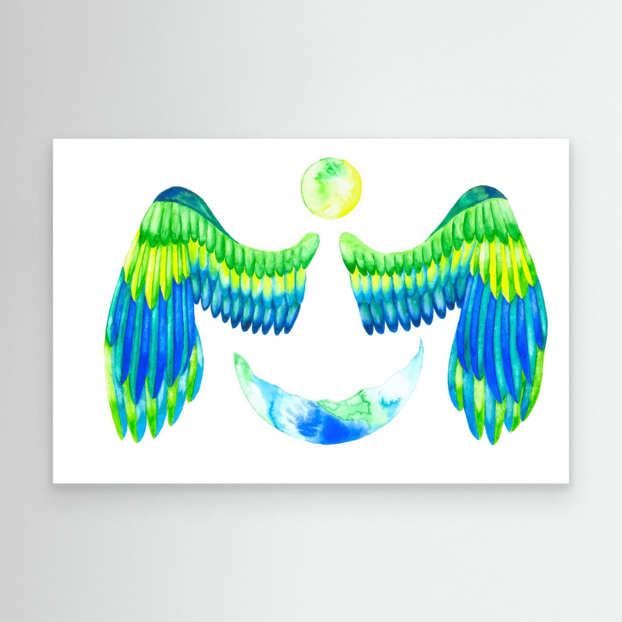 Turquoise Moon and Wings