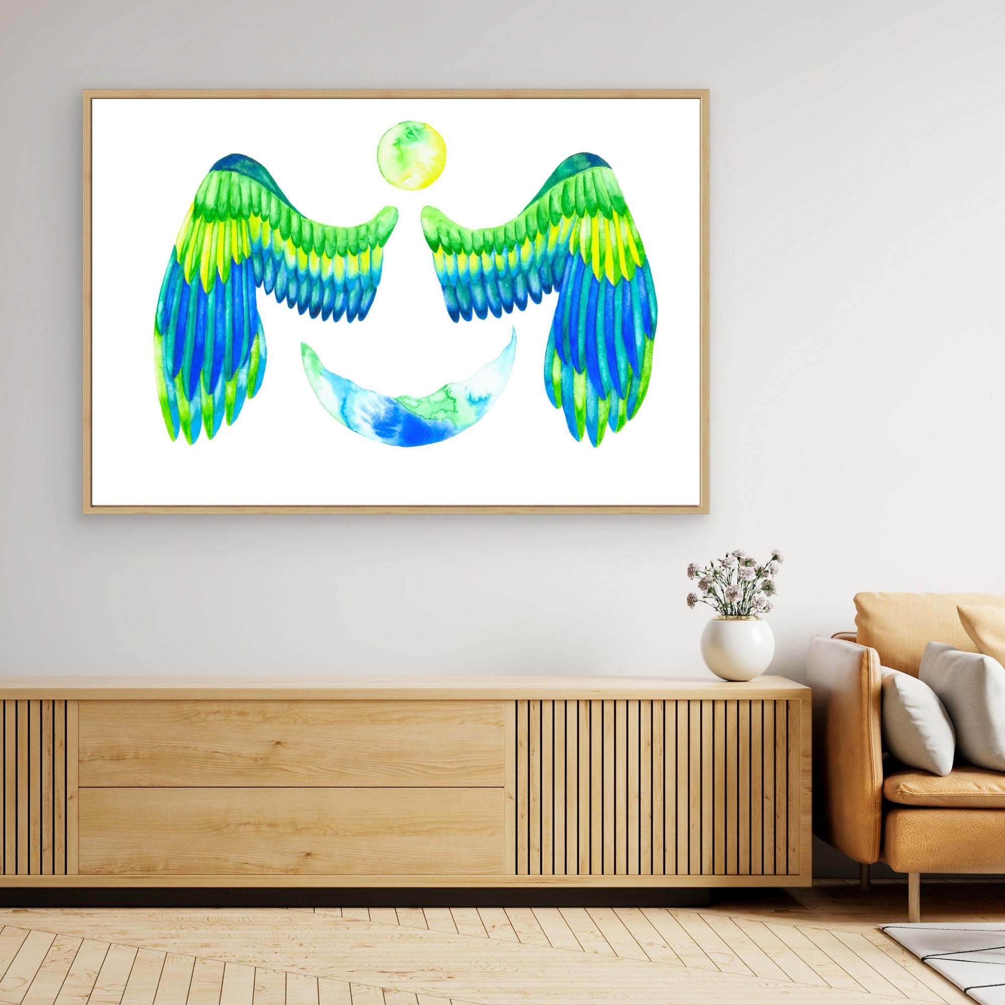 Turquoise Moon and Wings