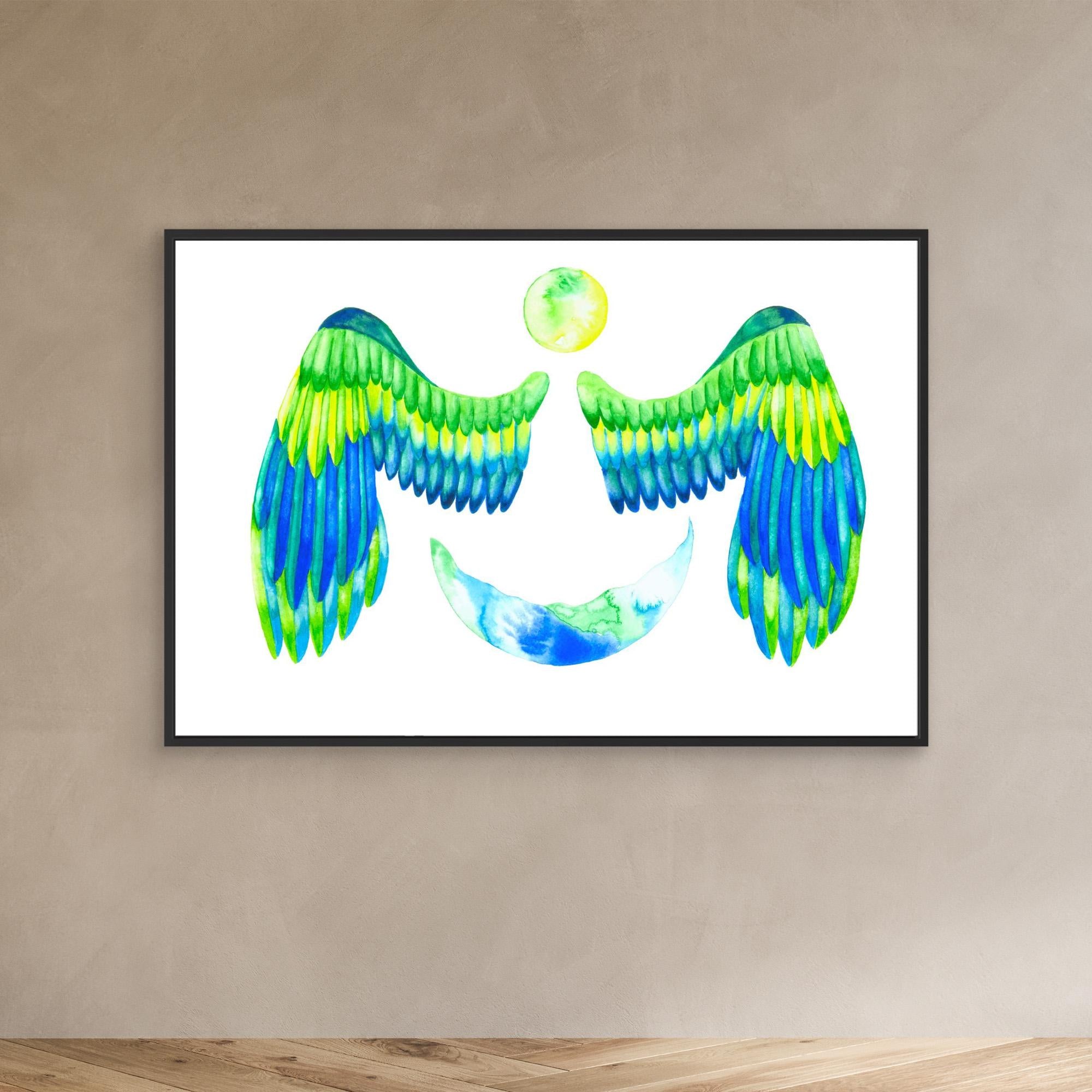 Turquoise Moon and Wings