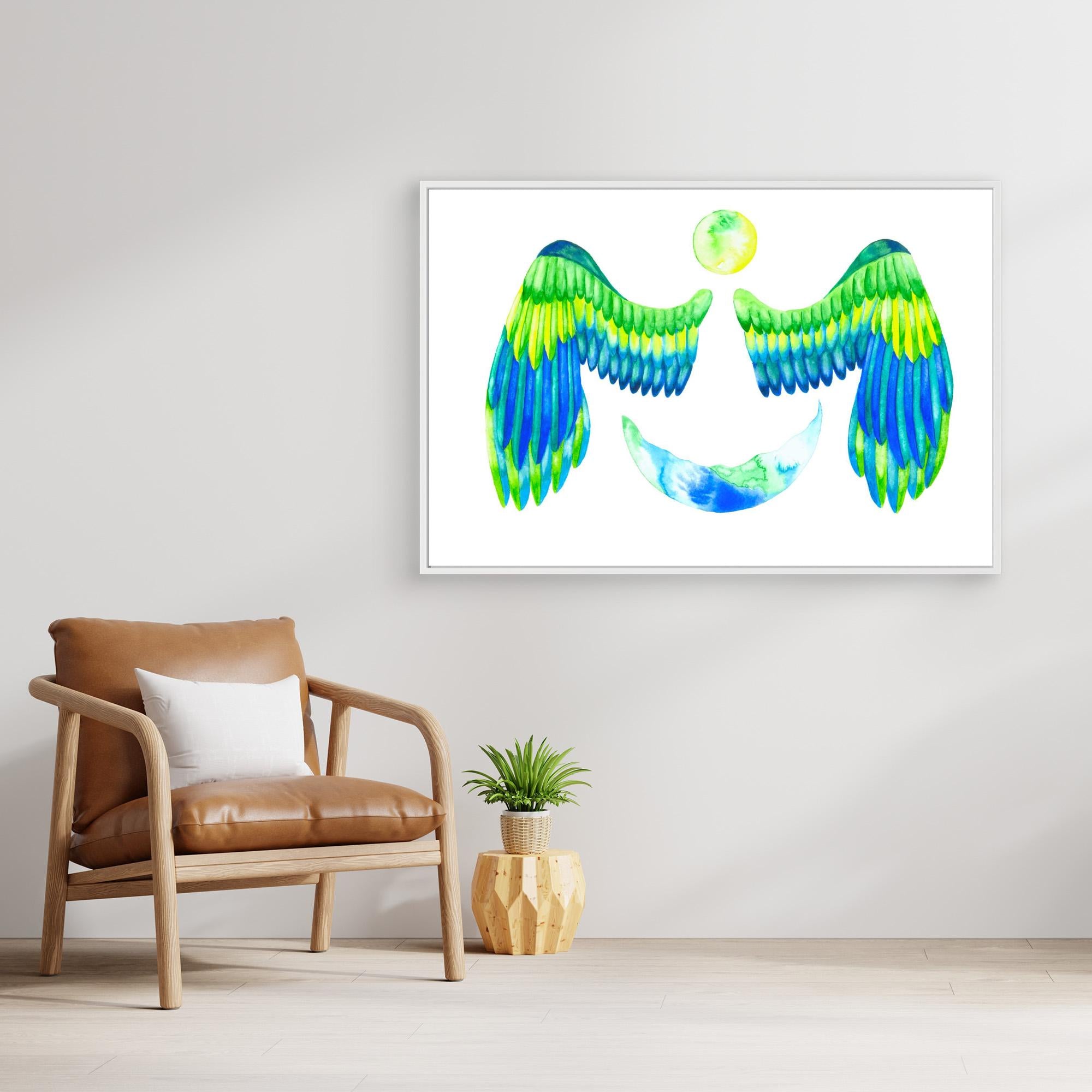 Turquoise Moon and Wings